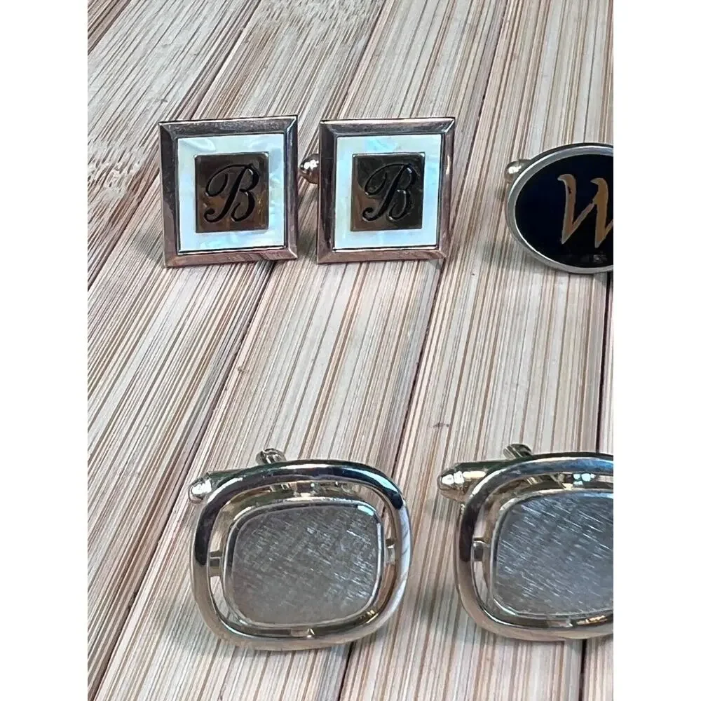 Vintage Cufflinks 7 Sets Swank Mens Jewelry Box Cuff Links Midcentury Retro